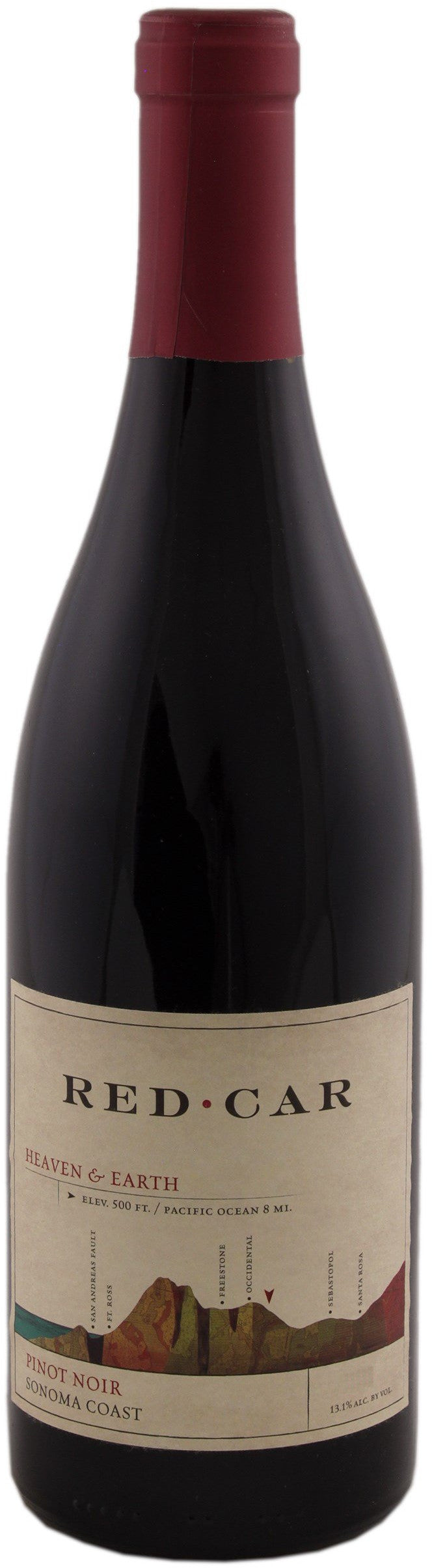 Red Car Heaven & Earth Pinot Noir 2019  Front Bottle Shot