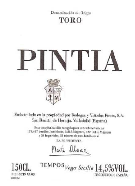 Tempos Vega Sicilia Pintia (375ML half-bottle) 2018