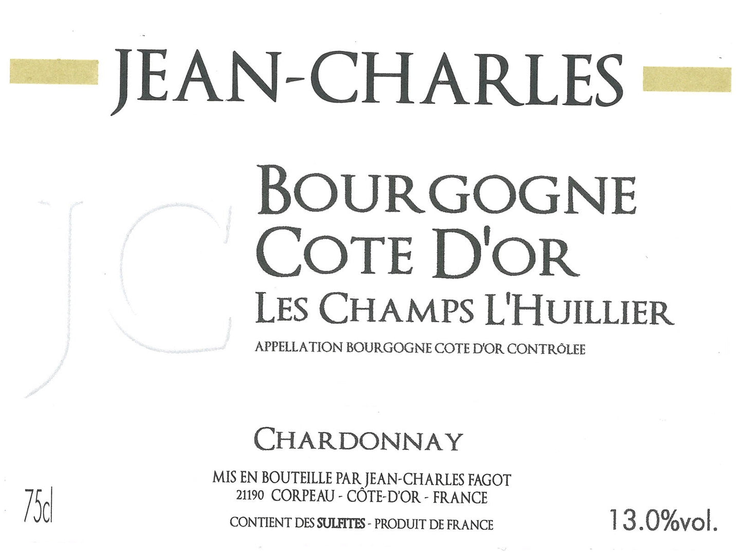 Domaine Jean-Charles Les Champs l'Huillier Bourgogne Blanc 2022