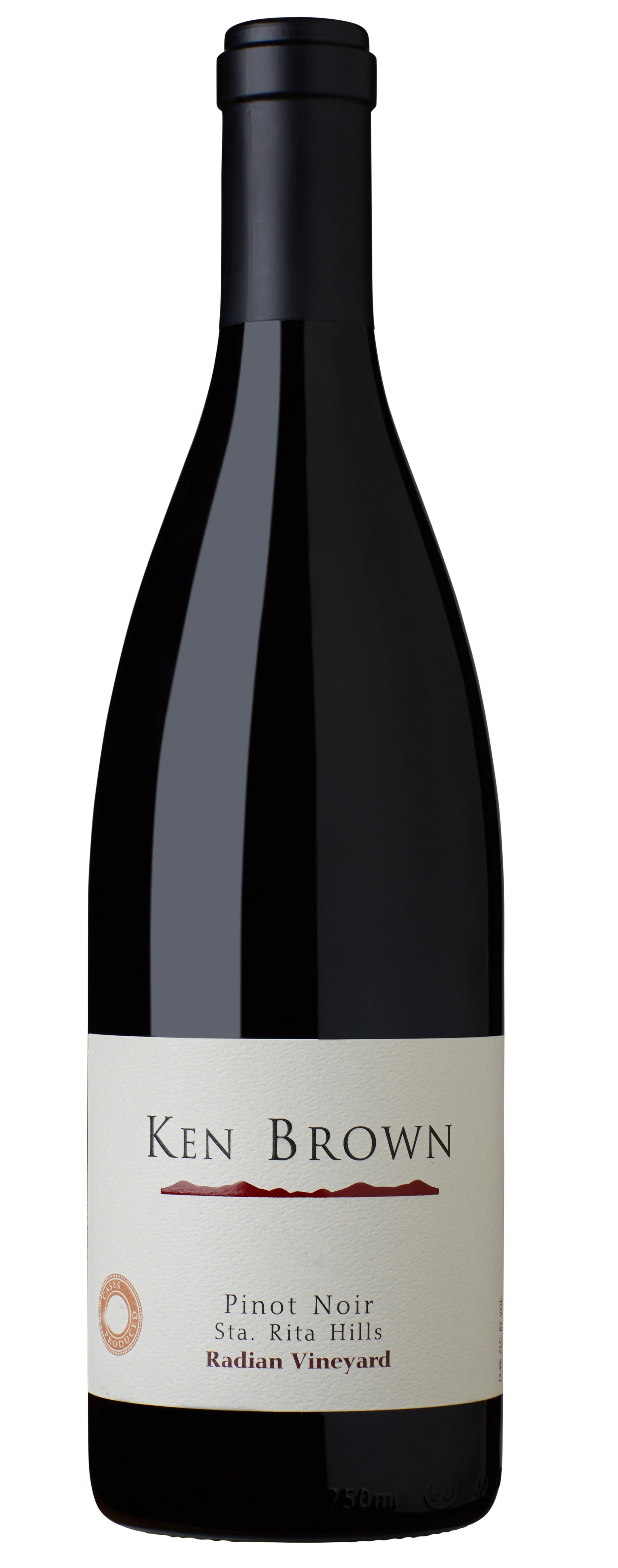 Ken Brown Radian Vineyard Pinot Noir 2018  Front Bottle Shot