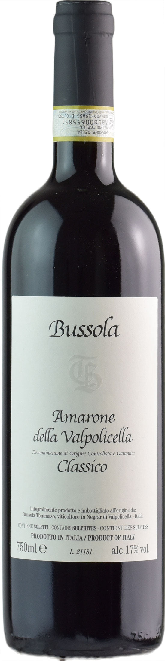 Bussola Amarone della Valpolicella Classico 2019  Front Bottle Shot