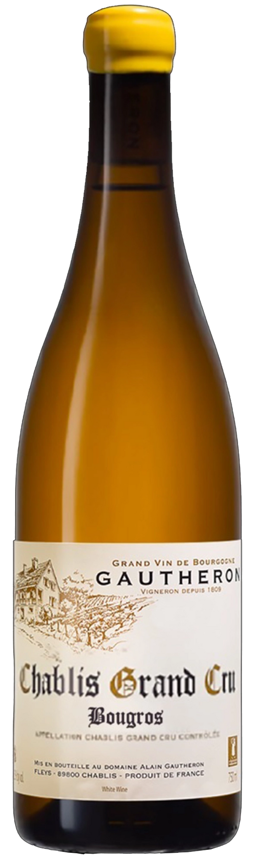 Alain Gautheron Chablis Bougros Grand Cru 2022  Front Bottle Shot