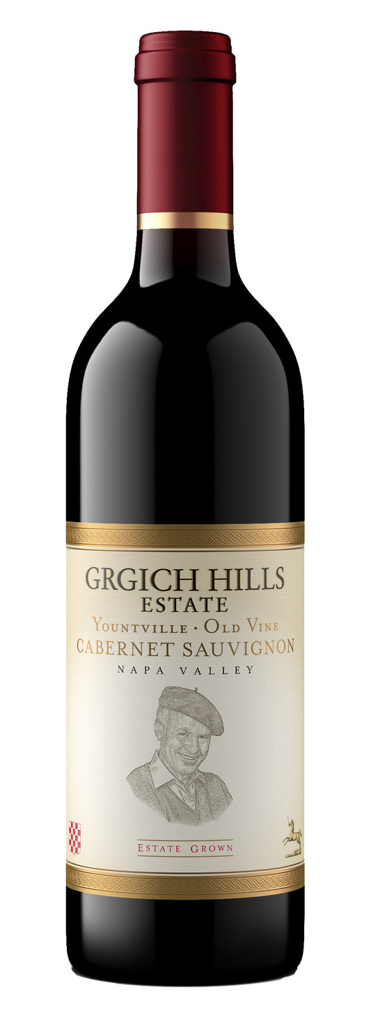 Grgich Hills Estate Yountville Old Vine Cabernet Sauvignon 2018  Front Bottle Shot