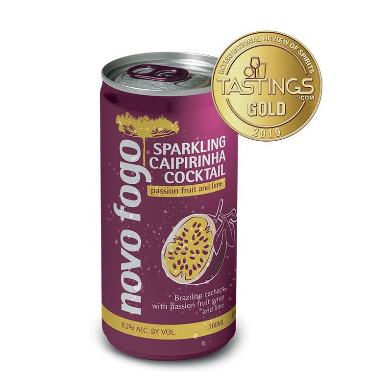 Novo Fogo Sparkling Caipirinha Cocktail Passion Fruit 4/200ml