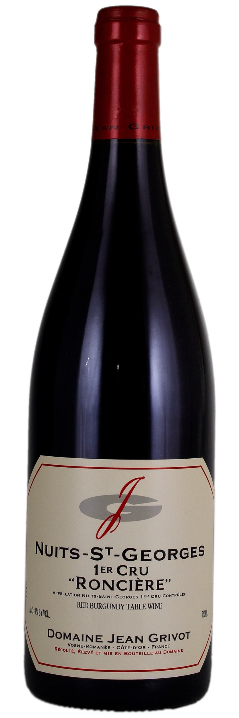 Domaine Jean Grivot Nuits-St-Georges Ronciere Premier  Cru 2019  Front Bottle Shot