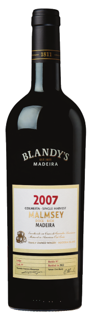 Blandy's Colheita Malmsey Single Harvest Madeira 2007  Front Bottle Shot
