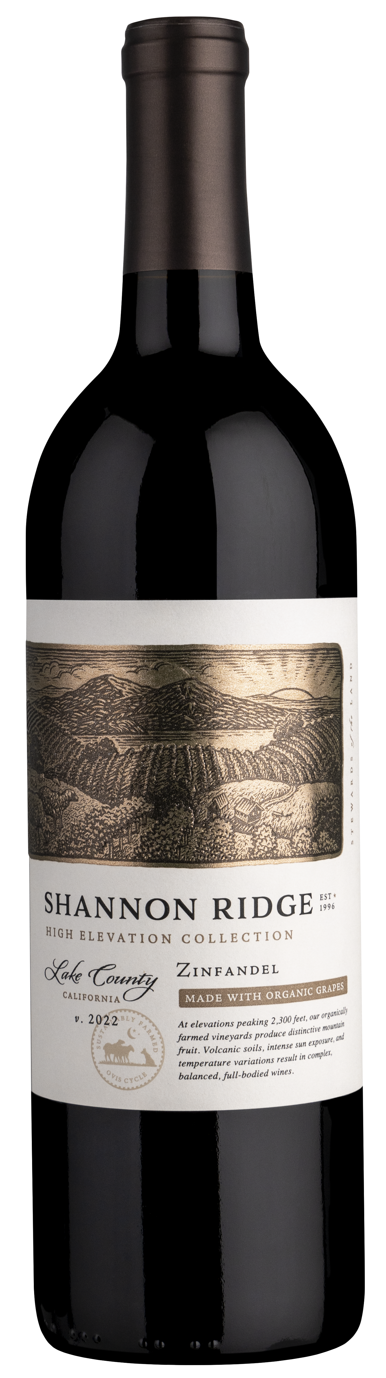 Shannon Ridge High Elevation Zinfandel 2022  Front Bottle Shot