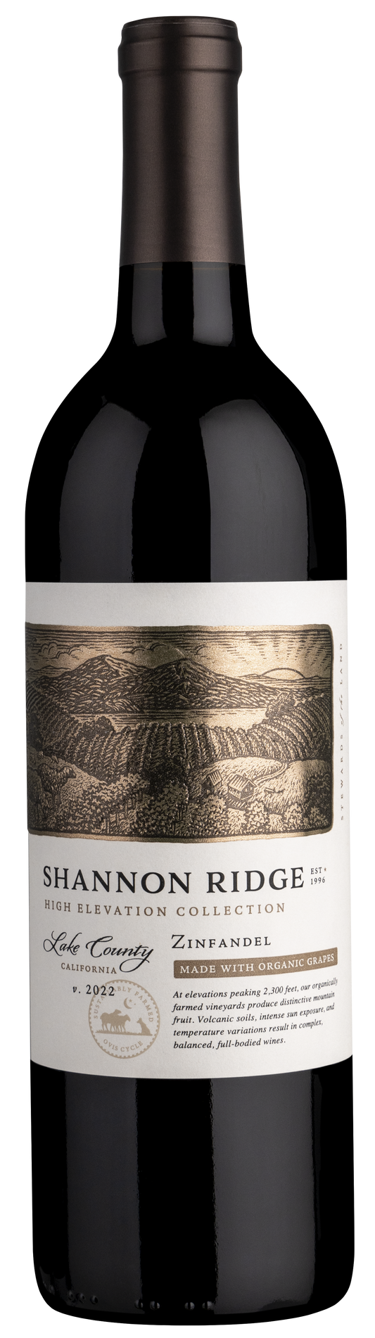 Shannon Ridge High Elevation Zinfandel 2022  Front Bottle Shot