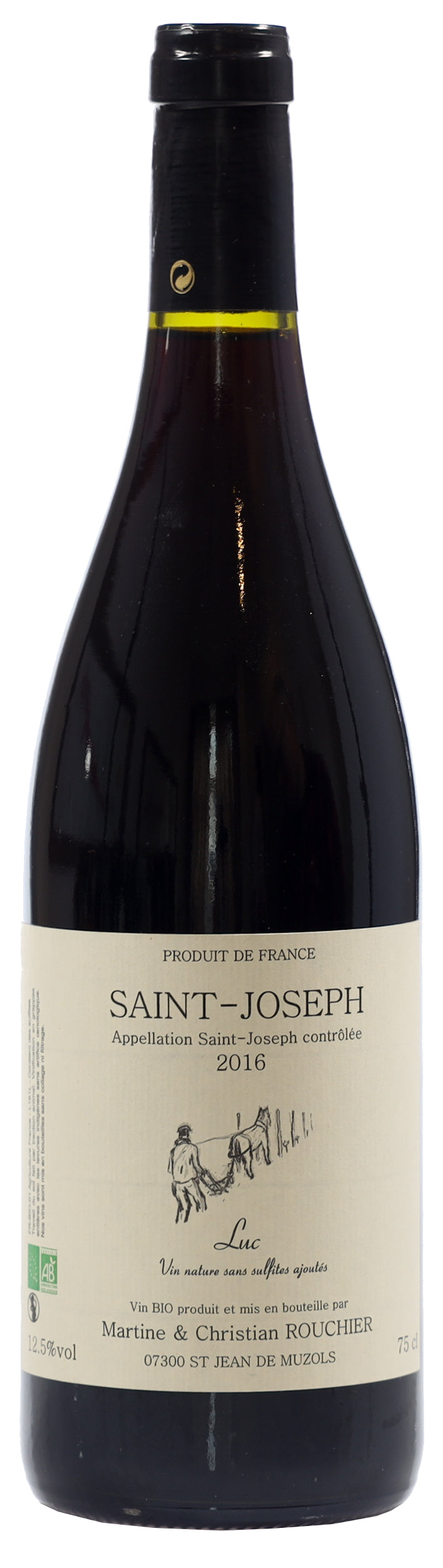 Domain Rouchier Saint Joseph La Chave 2016  Front Bottle Shot