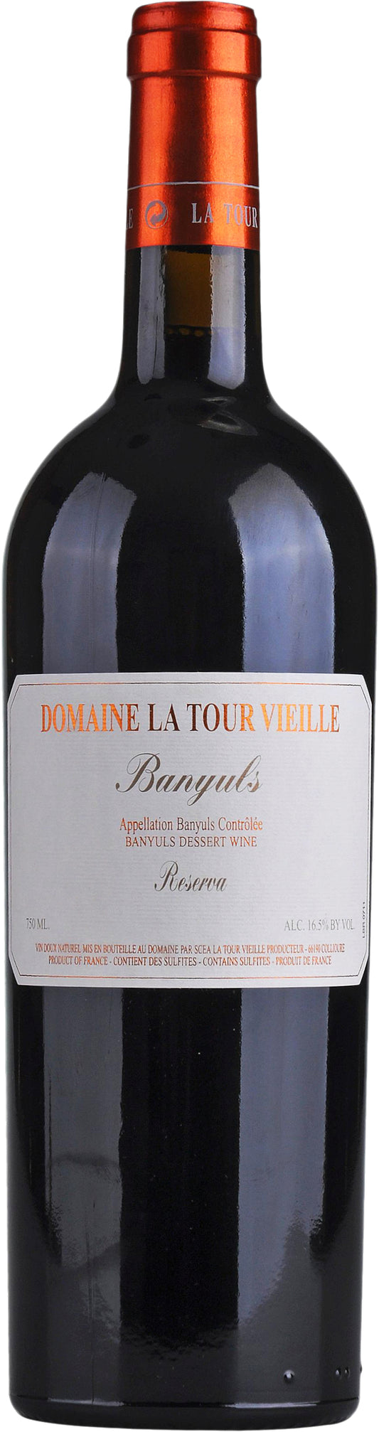 Domaine La Tour Vieille Banyuls Reserva  Front Bottle Shot