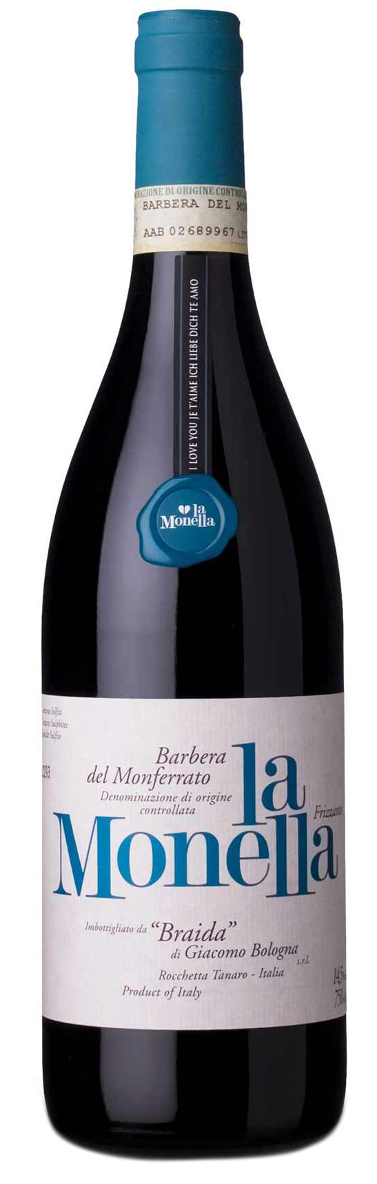 Braida Barbera del Monferrato La Monella Frizzante 2023  Front Bottle Shot