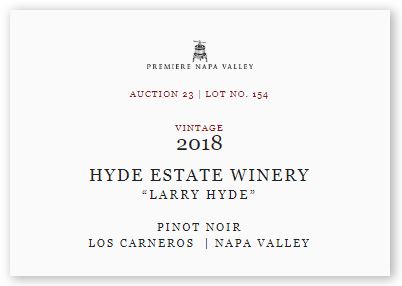 Hyde Estate Winery Larry Hyde Pinot Noir (Premiere Napa Auction) 2018