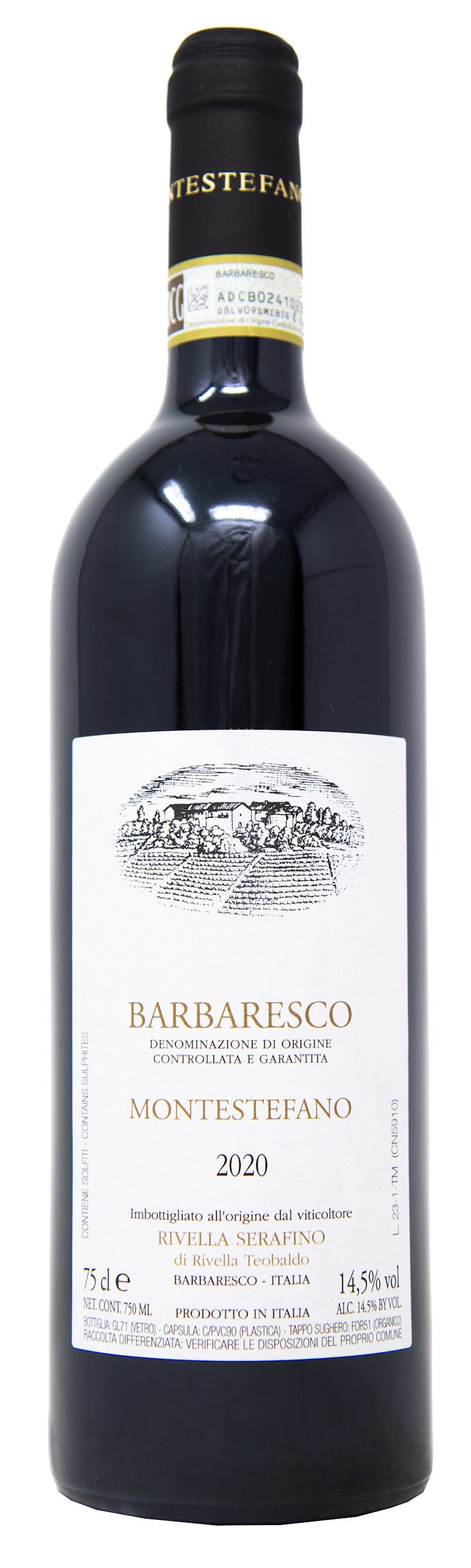 Serafino Rivella Barbaresco Montestefano 2020  Front Bottle Shot