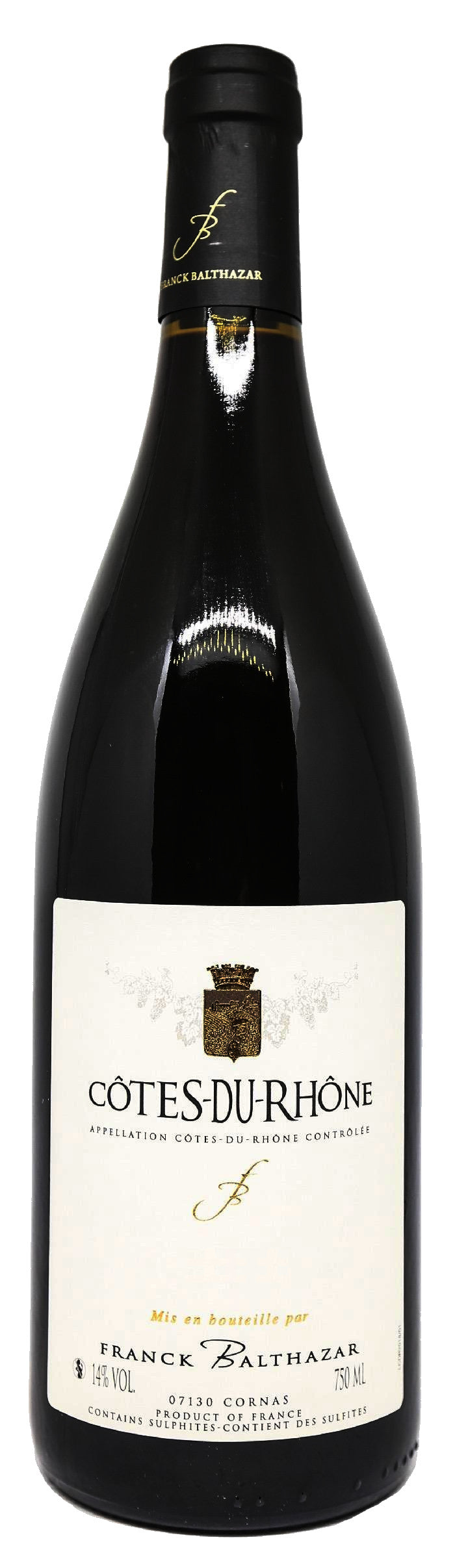 Franck Balthazar Cotes du Rhone 2023  Front Bottle Shot