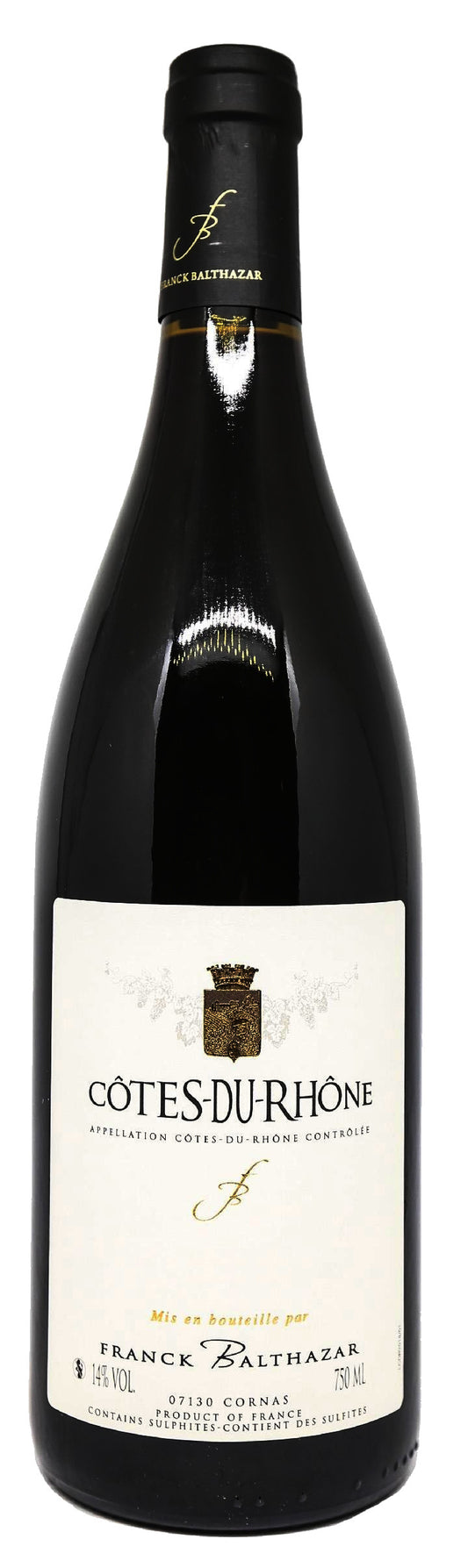 Franck Balthazar Cotes du Rhone 2023  Front Bottle Shot