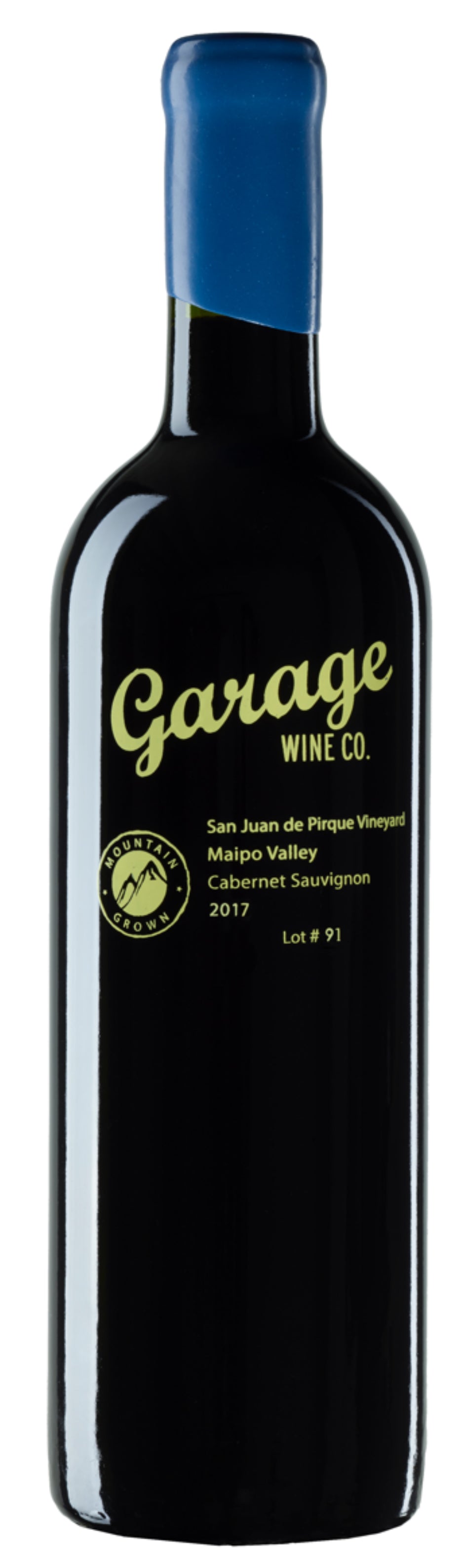 Garage Wine Co. San Juan de Pirque Vineyard Lot 91 Cabernet Sauvignon 2017  Front Bottle Shot