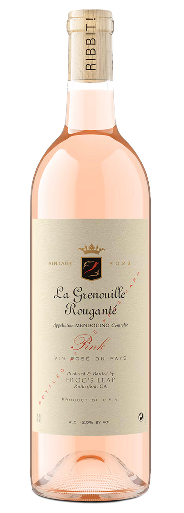 Frog's Leap Pink La Grenouille Rougante 2023  Front Bottle Shot