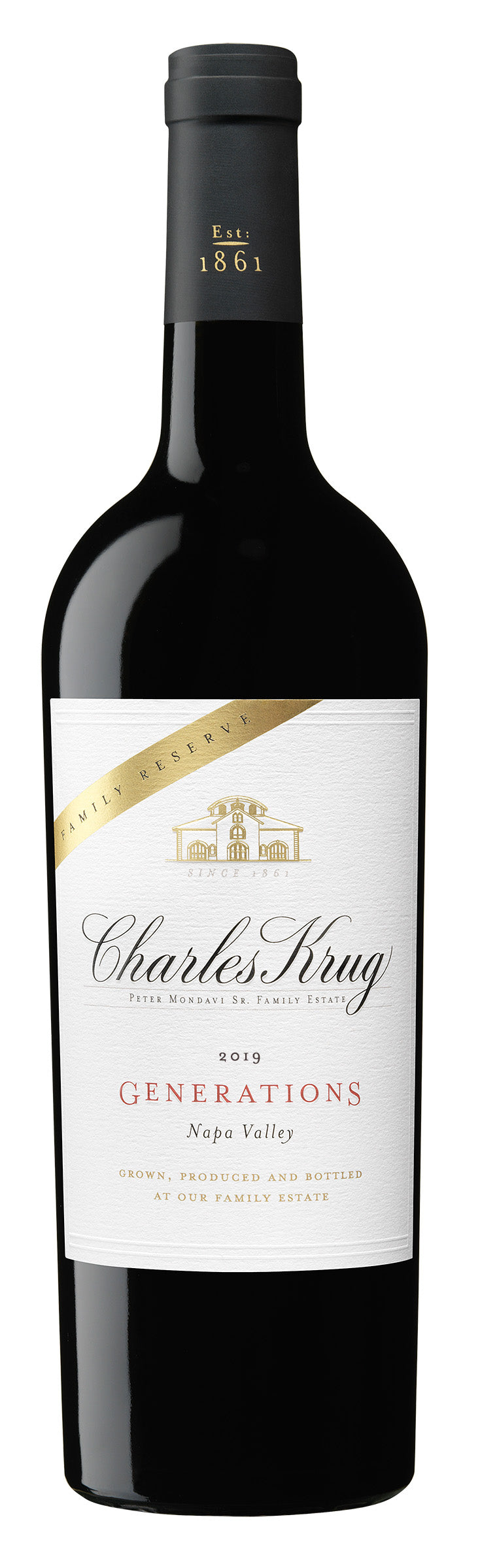 Charles Krug Family Reserve Generations 2019  Front Bottle Shot