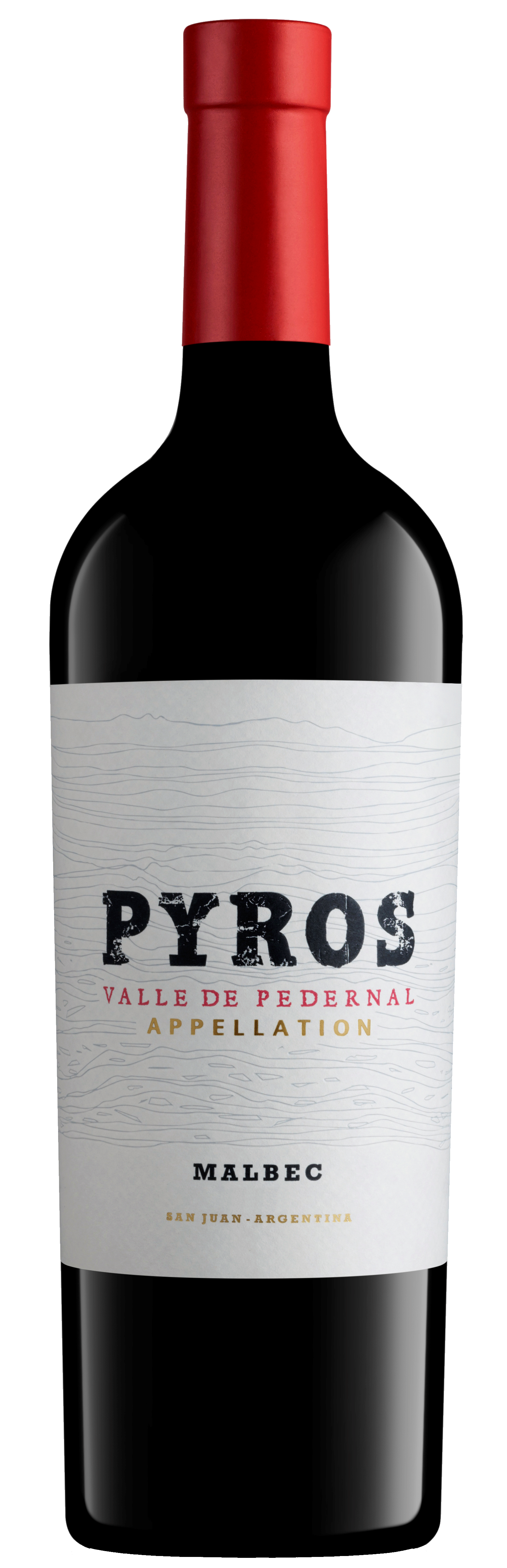 Pyros Wines Valle de Pedernal Appellation Malbec 2016  Front Bottle Shot