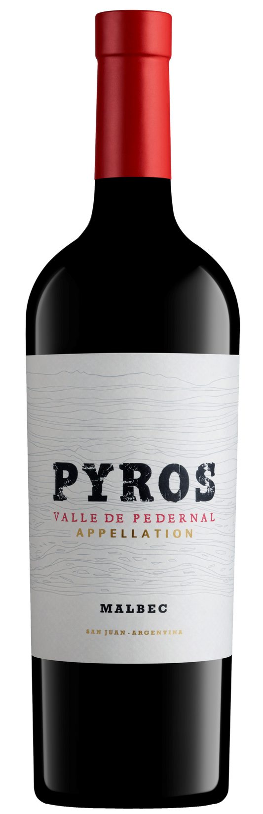 Pyros Wines Valle de Pedernal Appellation Malbec 2016  Front Bottle Shot