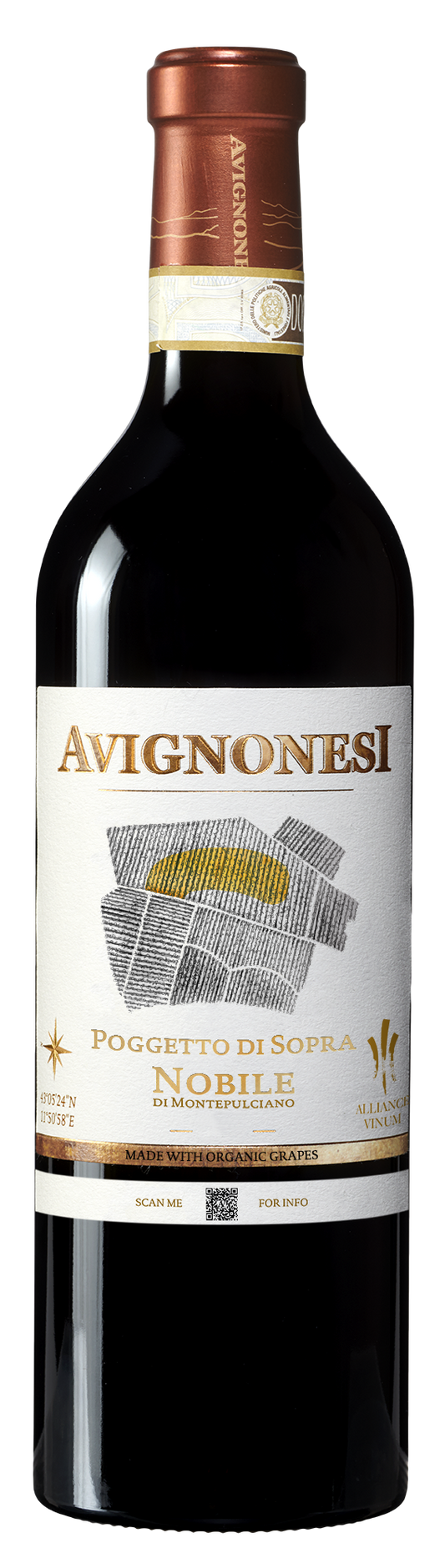 Avignonesi Poggetto di Sopra Alleanza Vino Nobile di Montepulciano 2019  Front Bottle Shot
