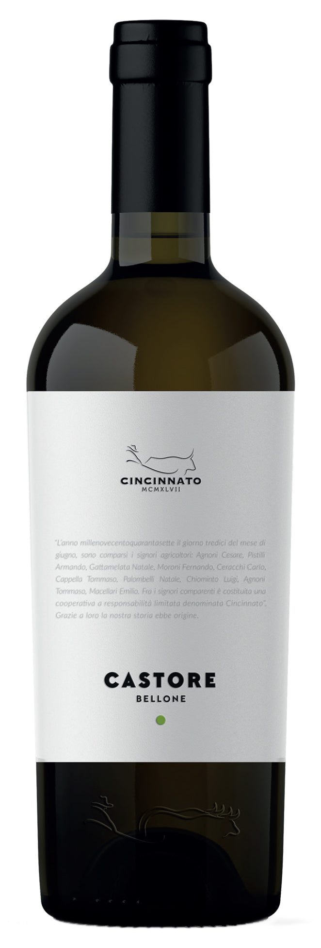 Cantina Cincinnato Castore Lazio Bellone 2023  Front Bottle Shot