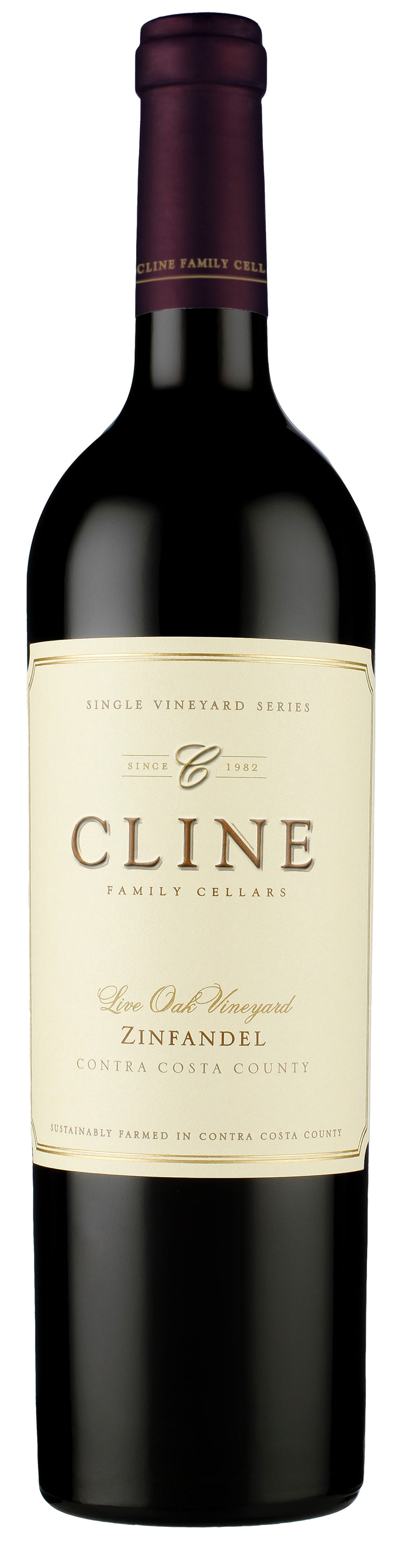 Cline Live Oak Zinfandel 2019  Front Bottle Shot