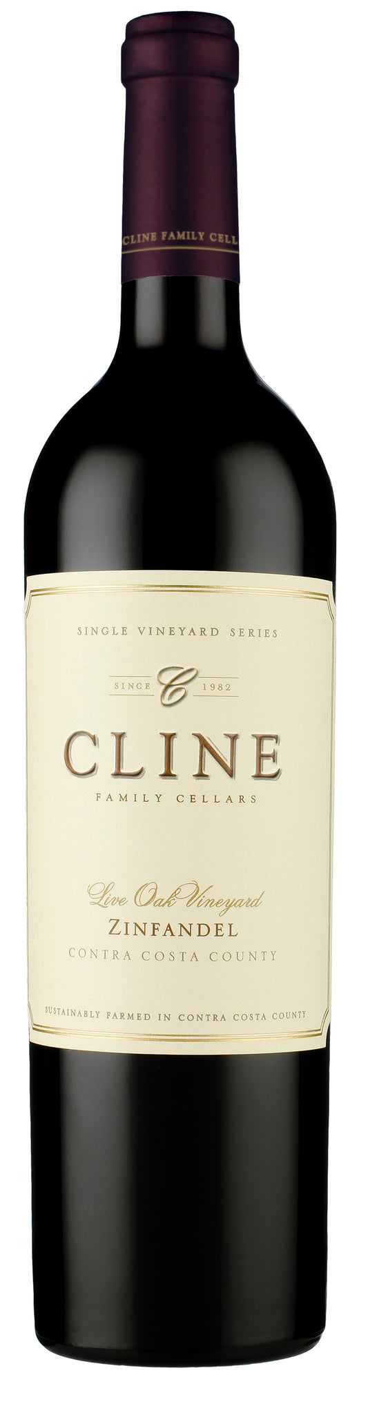 Cline Live Oak Zinfandel 2019  Front Bottle Shot