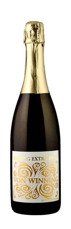 Von Winning Riesling Extra Brut Sekt  Front Bottle Shot