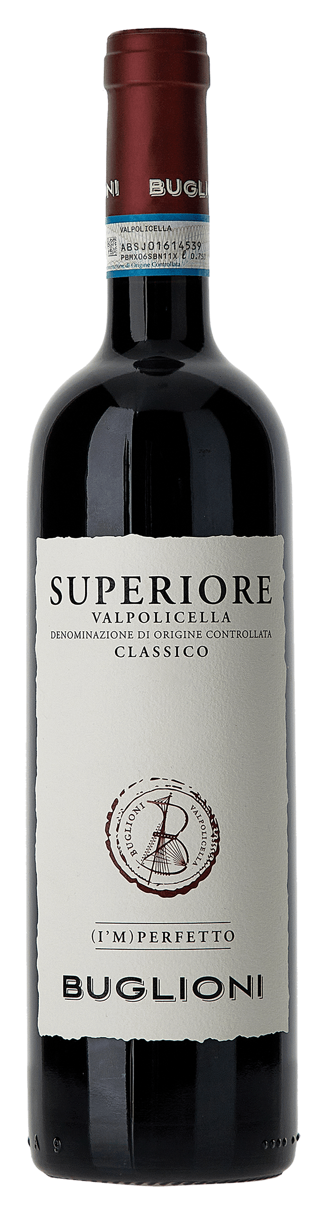 Buglioni I'mperfetto Valpolicella Classico Superiore 2021  Front Bottle Shot