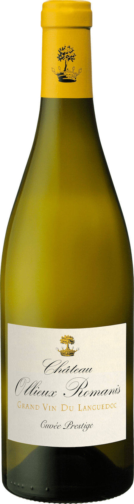 Chateau Ollieux Romanis Cuvee Prestige Blanc 2021  Front Bottle Shot