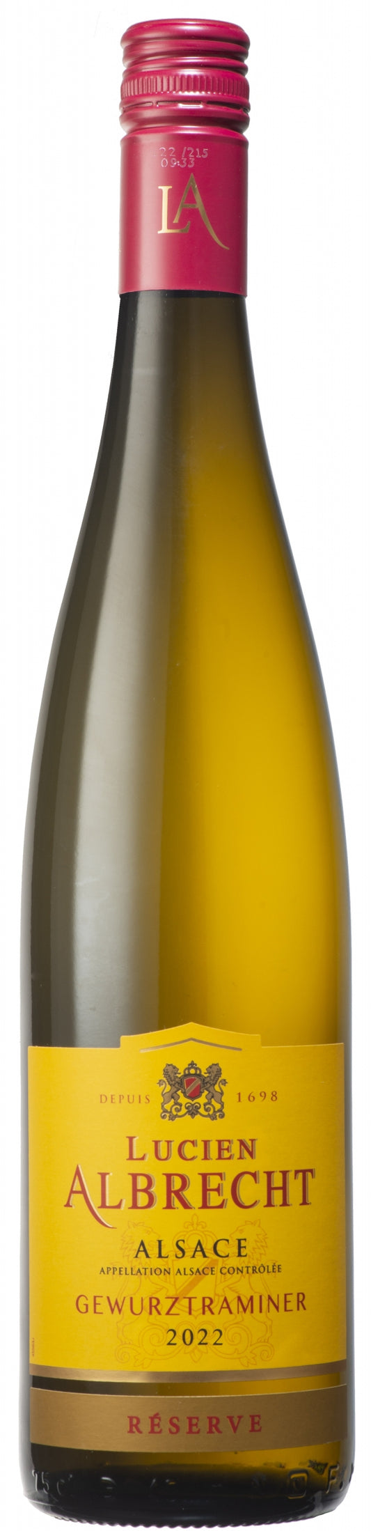 Lucien Albrecht Reserve Gewurztraminer 2022  Front Bottle Shot