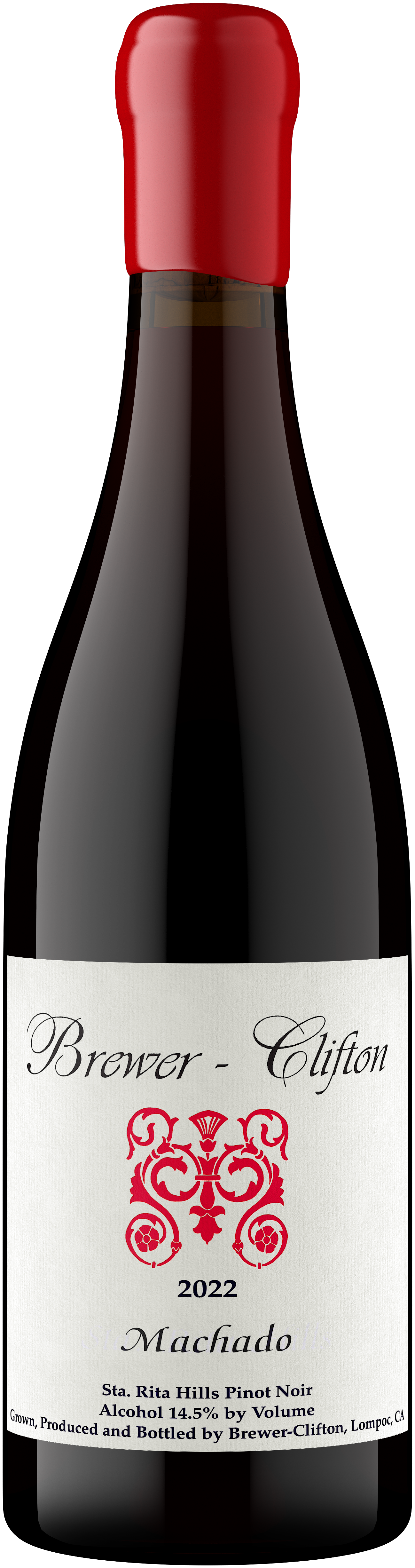 Brewer-Clifton Machado Pinot Noir 2022  Front Bottle Shot
