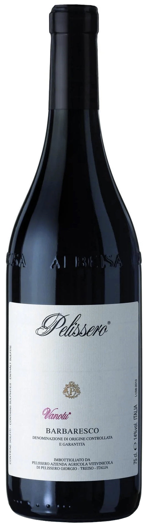 Pelissero Barbaresco Vanotu 2020  Front Bottle Shot