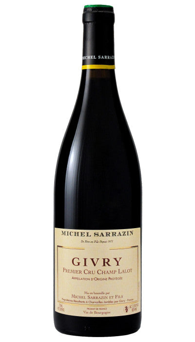 Domaine Sarrazin Givry Champ Lalot Premier Cru 2022  Front Bottle Shot