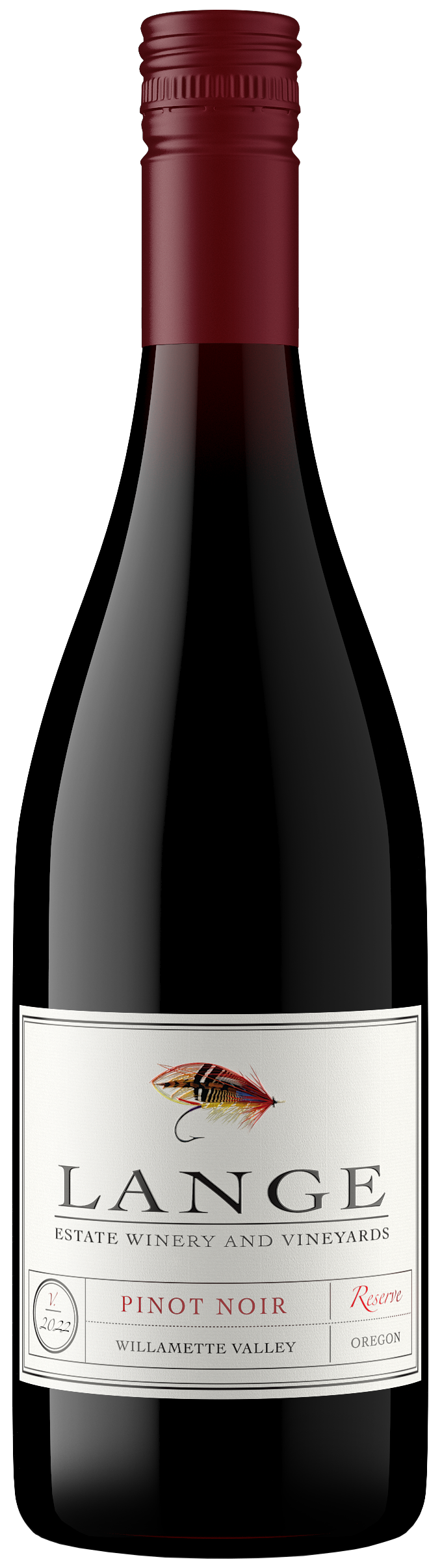 Lange Winery Reserve Pinot Noir 2022  Front Bottle Shot
