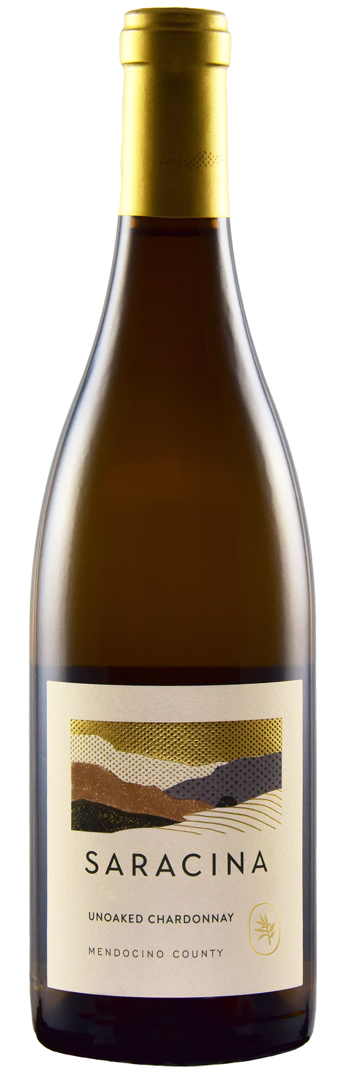 Saracina Vineyards Unoaked Chardonnay 2023  Front Bottle Shot