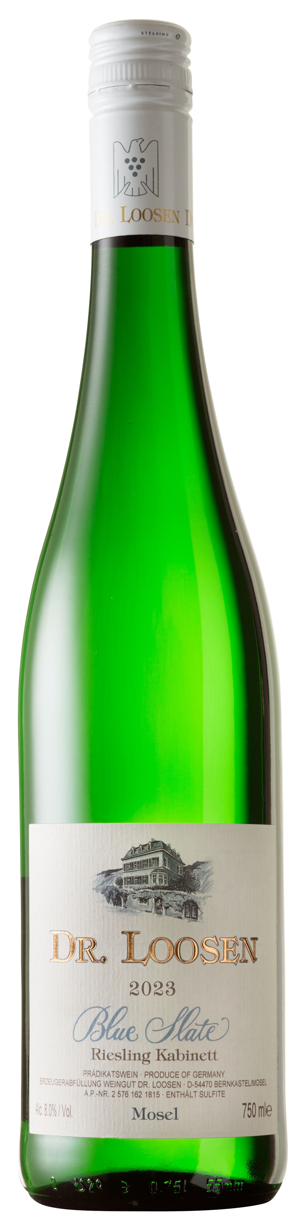 Dr. Loosen Blue Slate Riesling Kabinett 2023  Front Bottle Shot