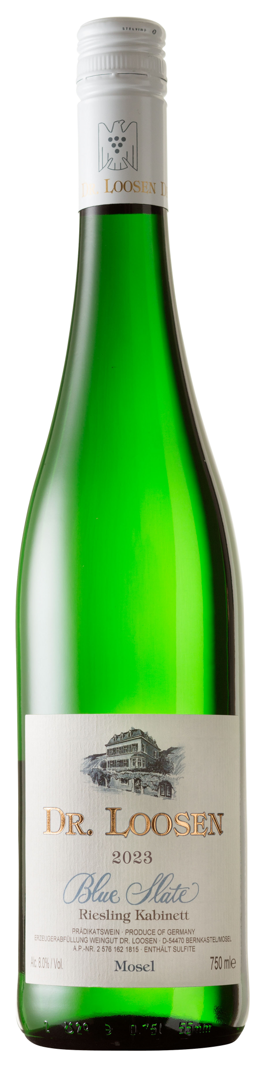 Dr. Loosen Blue Slate Riesling Kabinett 2023  Front Bottle Shot