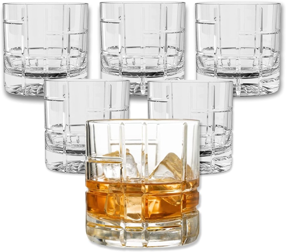 Premium Double Rocks Whiskey Glasses - Set of 6 Cocktail Glasses - 12oz