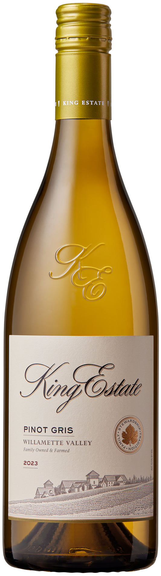 King Estate Willamette Valley Pinot Gris 2023  Front Bottle Shot