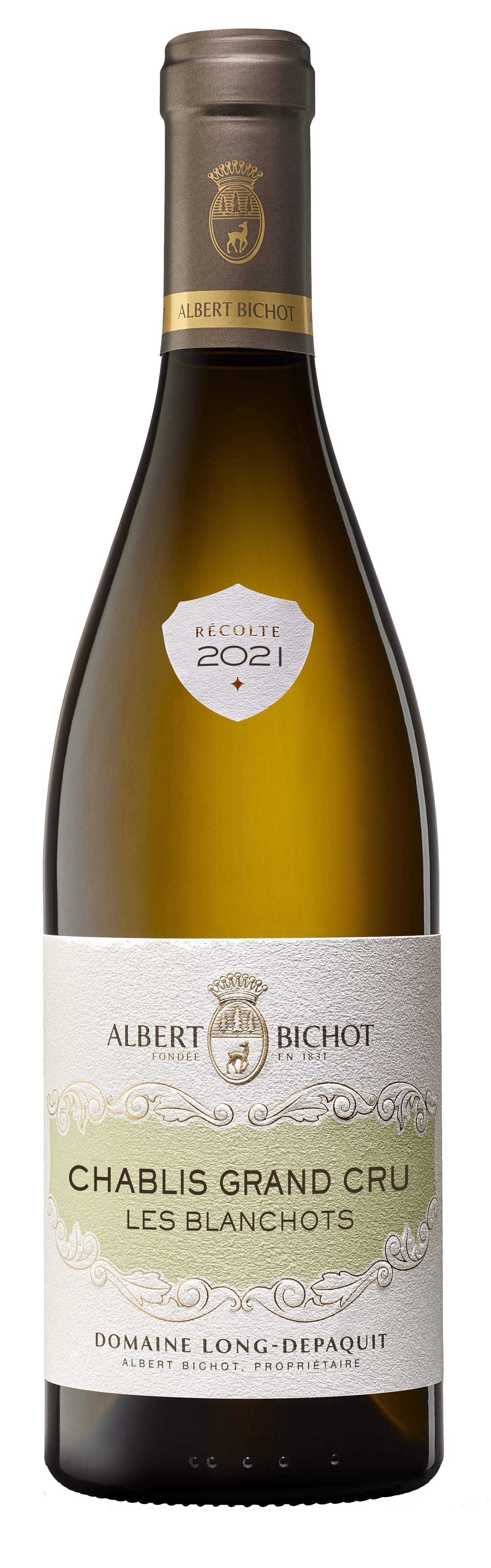 Albert Bichot Chablis Les Blanchots Grand Cru Domaine Long-Depaquit 2021  Front Bottle Shot