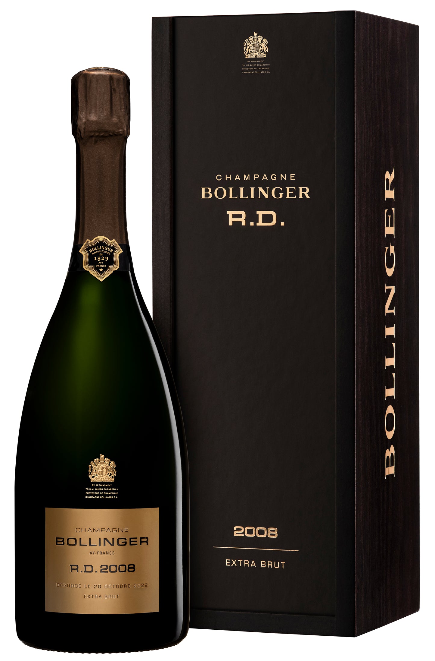 Bollinger R.D. Extra Brut with Gift Box 2008  Front Bottle Shot