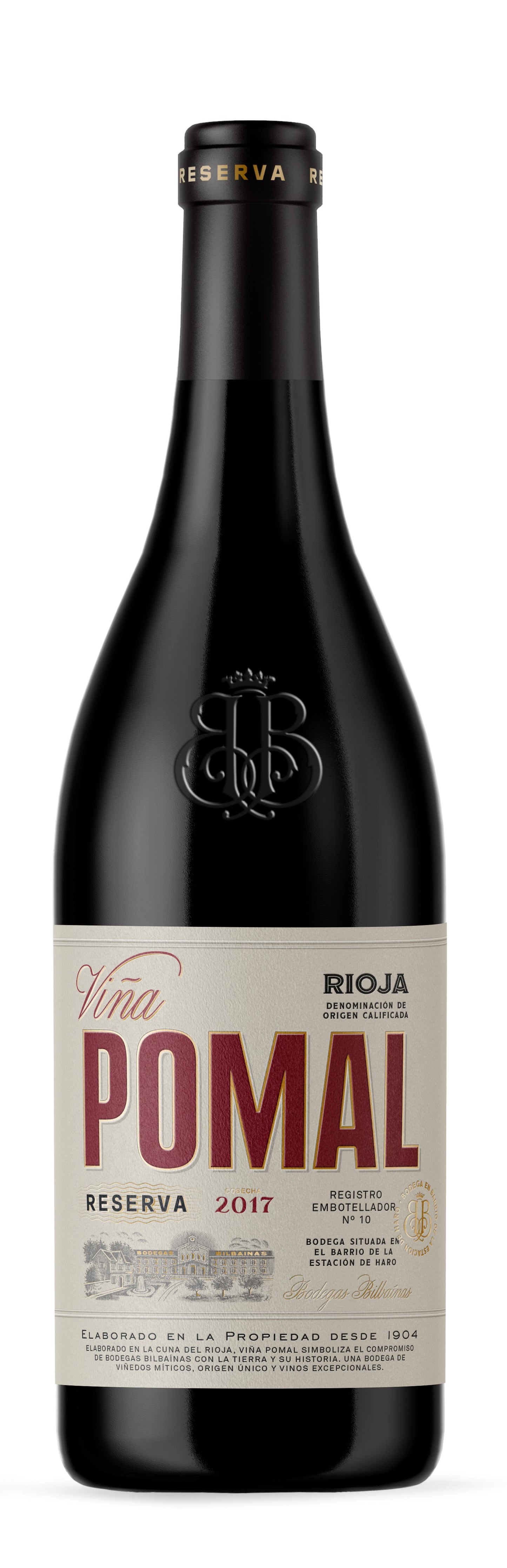 Bodegas Bilbainas Vina Pomal Reserva 2017  Front Bottle Shot