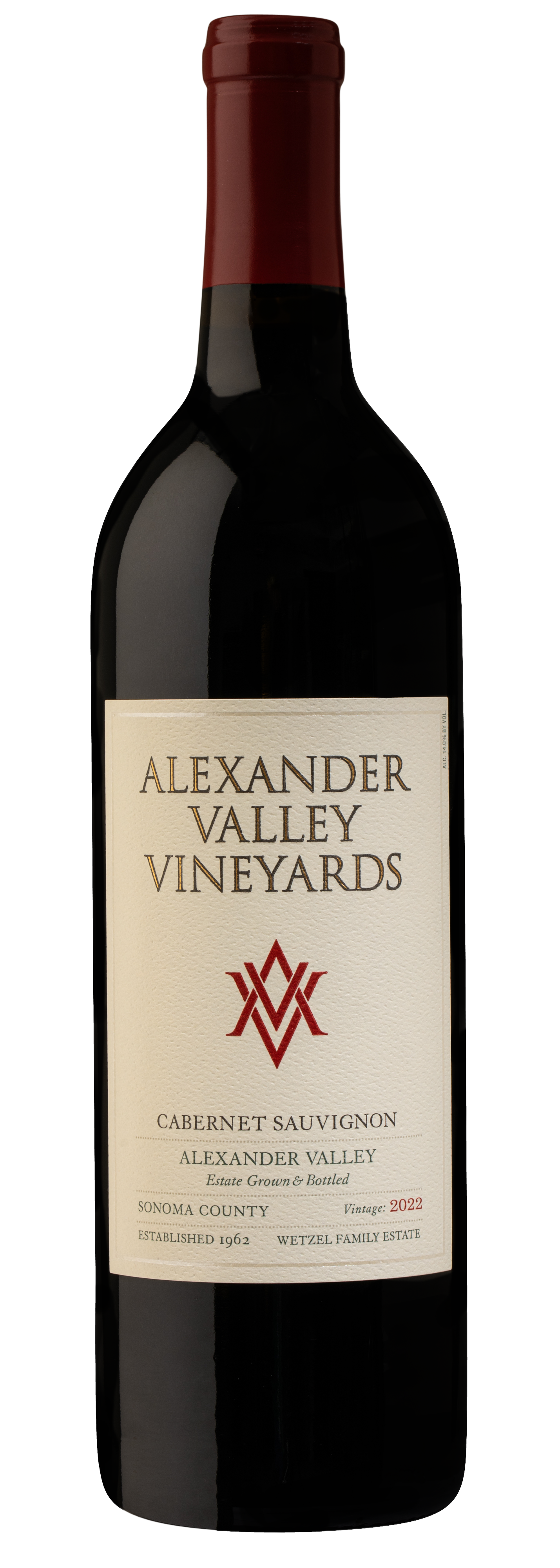 Alexander Valley Vineyards Cabernet Sauvignon 2022  Front Bottle Shot