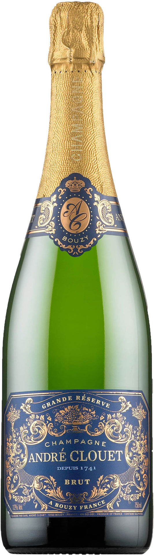 Champagne Andre Clouet Grande Reserve Brut (1.5 Liter Magnum)  Front Bottle Shot