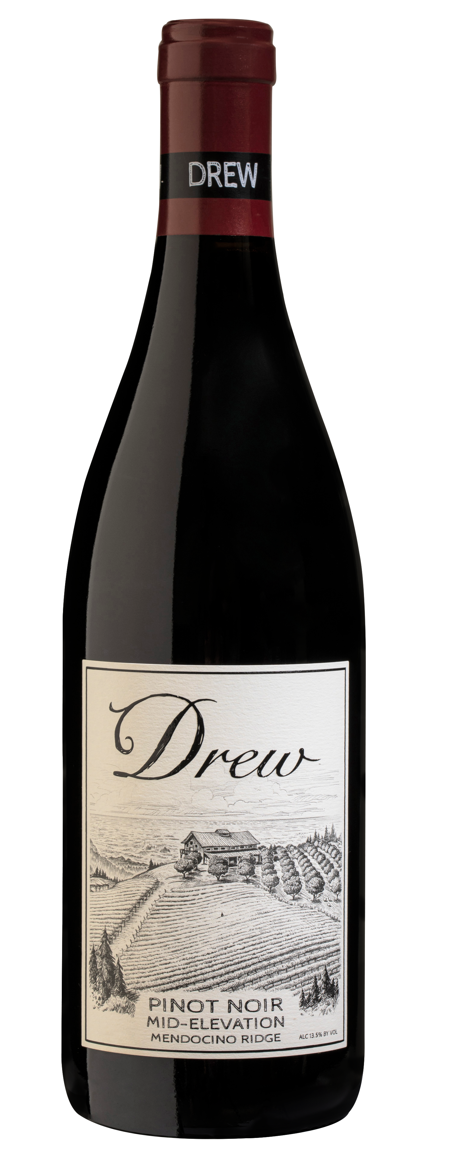 Drew Mid-Elevation Pinot Noir 2023  Front Bottle Shot