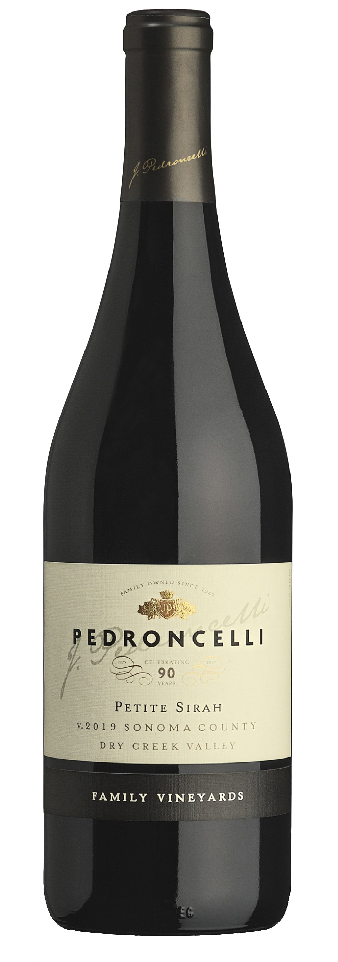 Pedroncelli Estate Vineyards Petite Sirah 2020  Front Bottle Shot