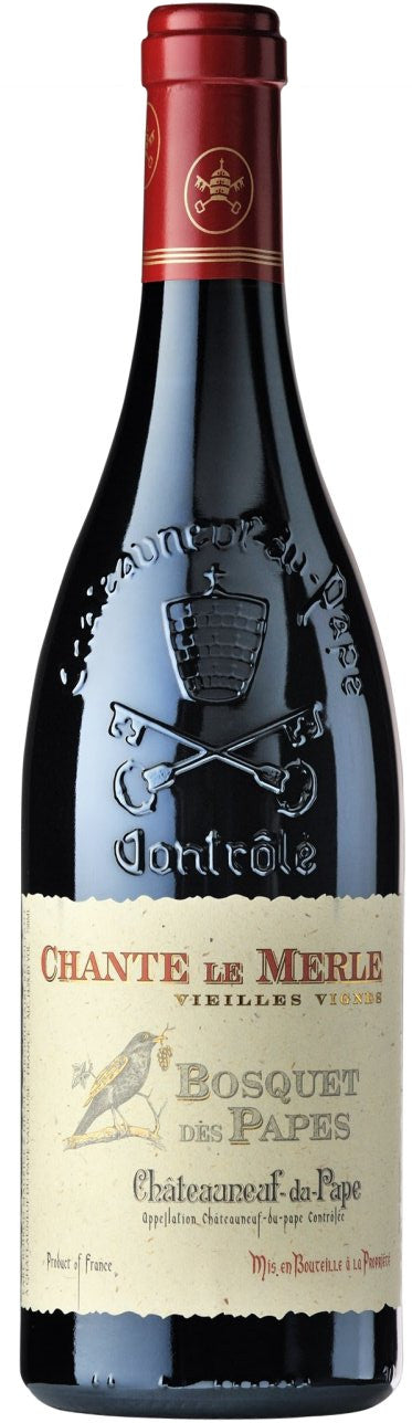 Bosquet des Papes Chateauneuf-du-Pape Cuvee Chante Le Merle 2018  Front Bottle Shot