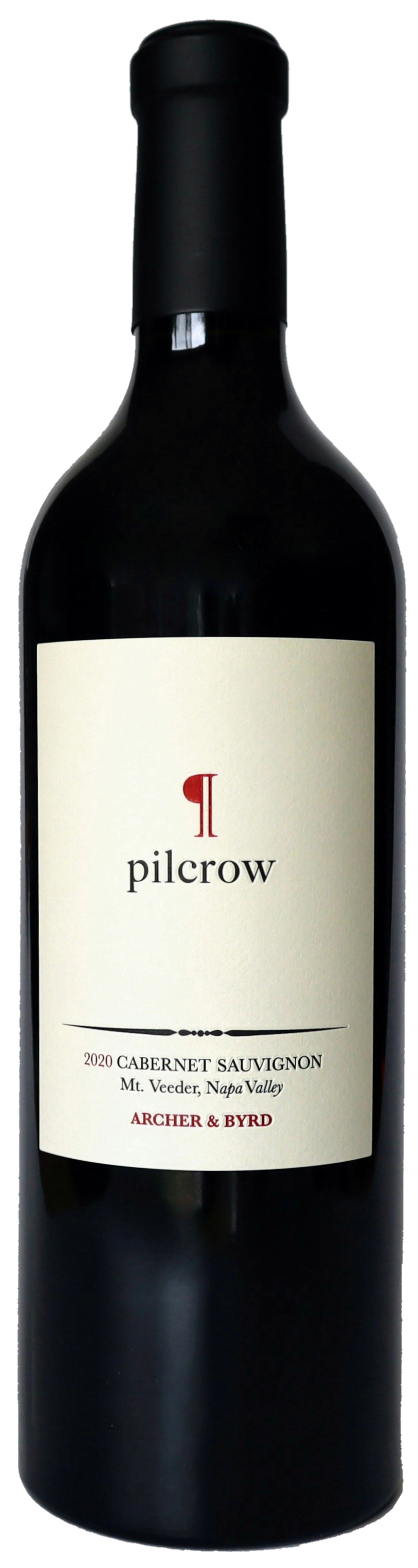 Pilcrow Archer & Byrd Cabernet Sauvignon 2020  Front Bottle Shot